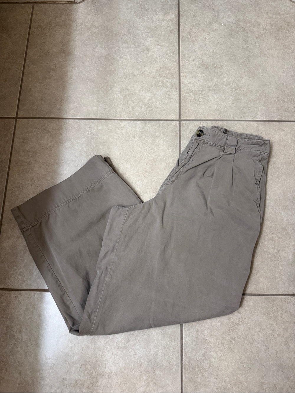 Sonoma Goods for Life Women’s Wide Leg Pants Size Large Taupe Lyocell Cotton